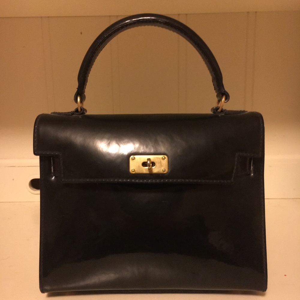 Furla patent leather black purse